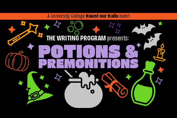 Promotional image for The Writing Program event Potions and Premonitions.