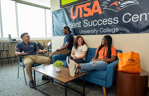 UC students hanging out in Student Success Center in GSR Building