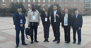 Left to right: UT San Antonio students Rolando Carreon, JB Bolarin, Alyssa Freeney, Stefanos Santora, Celia Lopez and Sonya Smith attended the Student Conference on National Affairs